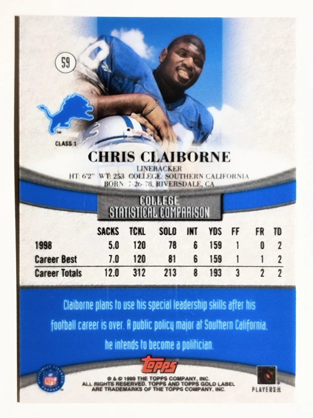 1999 Topps Gold Label Class 1 #59 Chris Claiborne RC