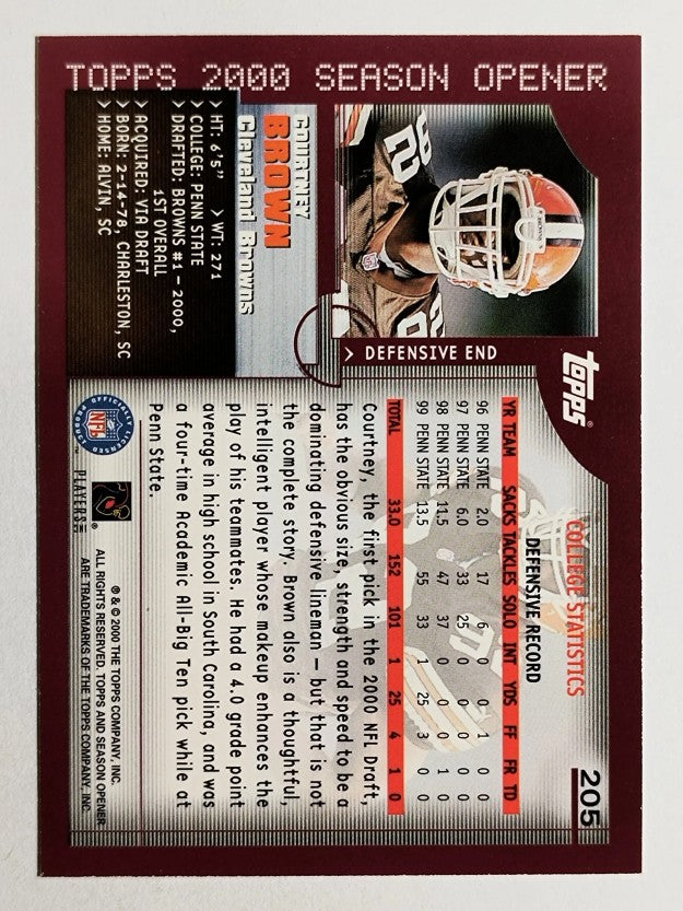 2000 Topps Season Opener #205 Courtney Brown RC