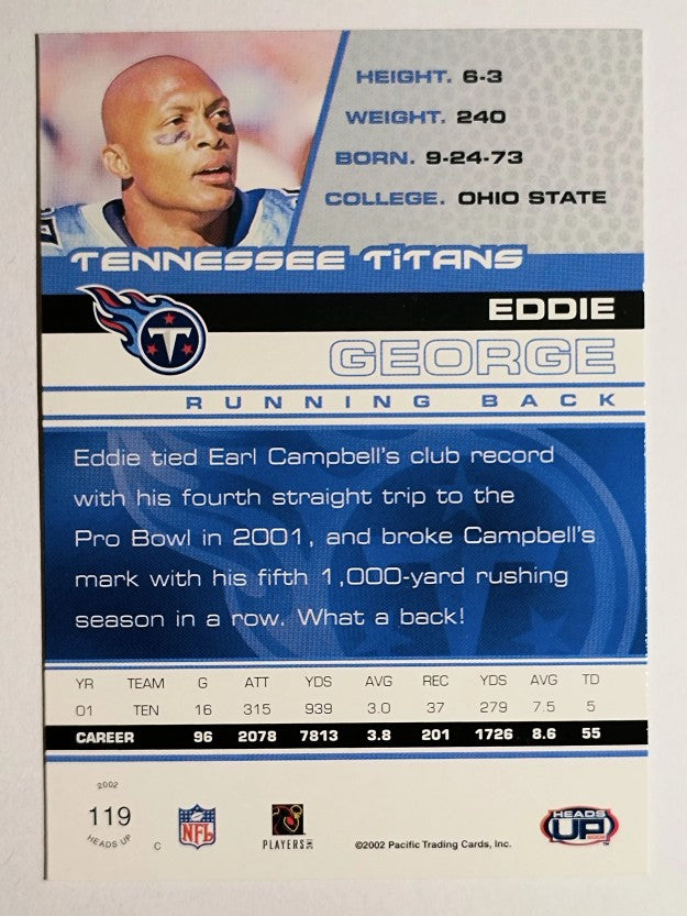 2002 Pacific Heads Up #119 Eddie George