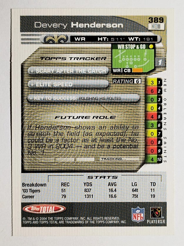 2004 Topps Total #389 Devery Henderson RC