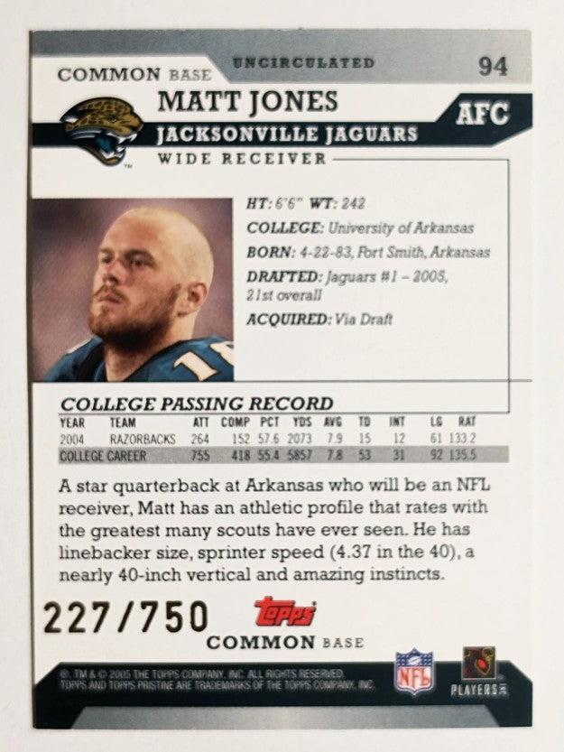 2005 Topps Pristine Uncirculated #94 Matt Jones C