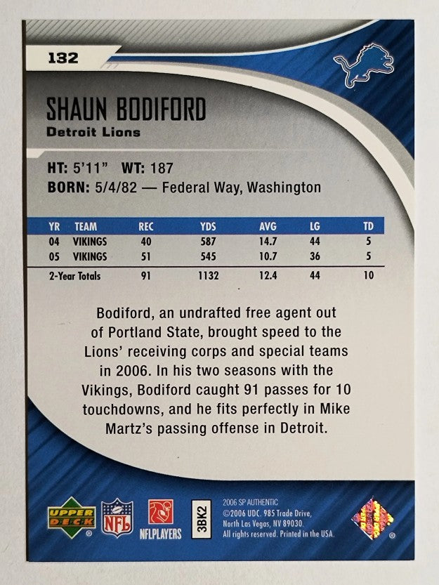 2006 SP Authentic #132 Shaun Bodiford RC