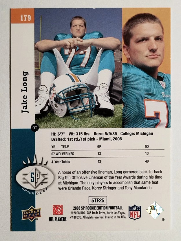 2008 SP Rookie Edition #179 Jake Long 93