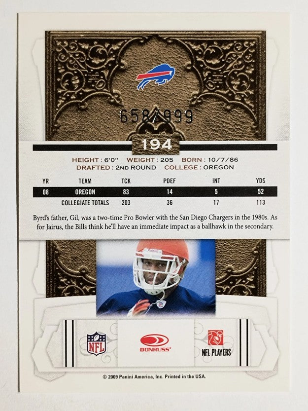 2009 Donruss Classics #194 Jairus Byrd RC