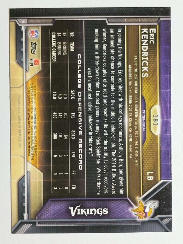 2015 Topps Chrome #181 Eric Kendricks RC