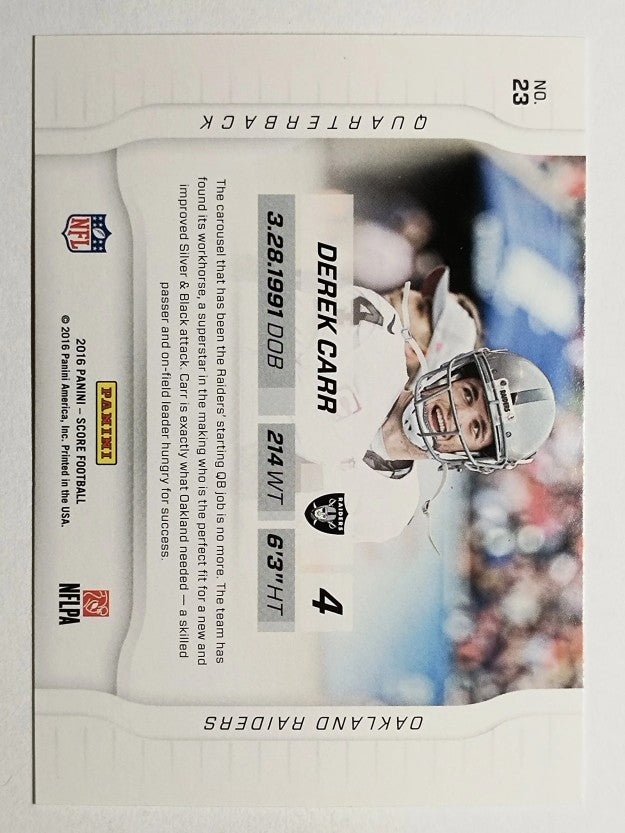 2016 Score Sidelines #23 Derek Carr