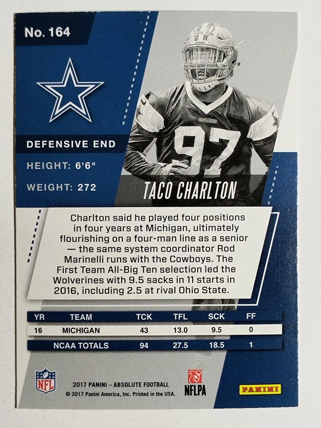 2017 Absolute Spectrum Blue #164 Taco Charlton