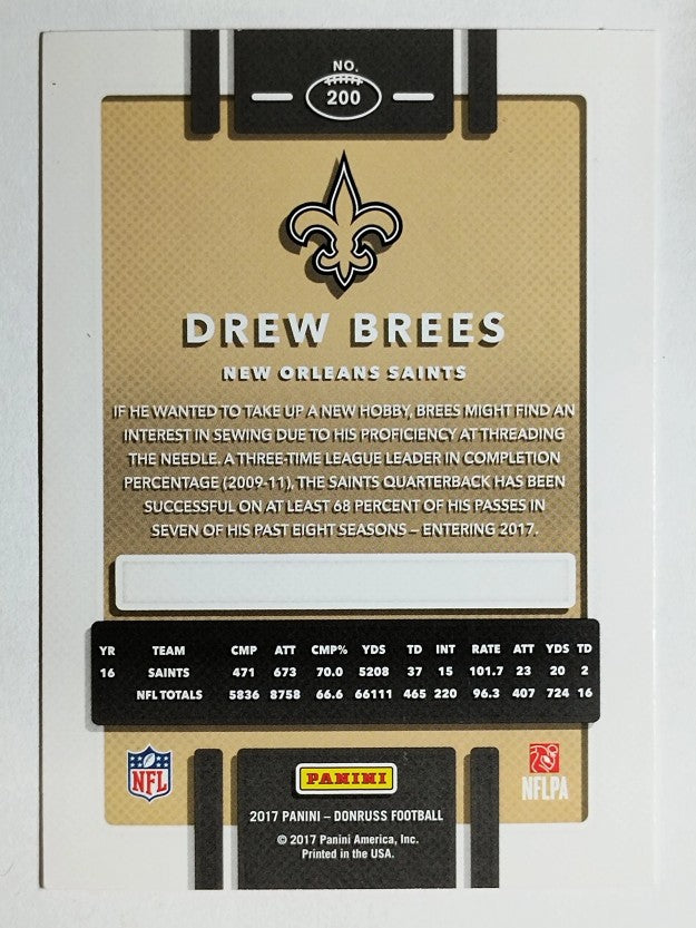 2017 Donruss Press Proofs Red #200 Drew Brees