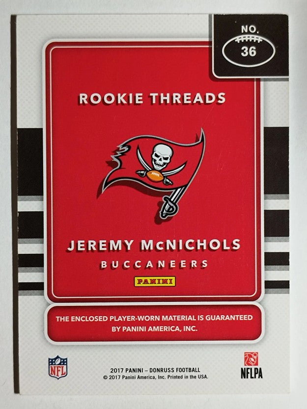 2017 Donruss Rookie Threads Red #36 Jeremy McNichols