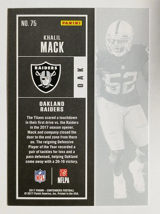 2017 Panini Contenders #75 Khalil Mack