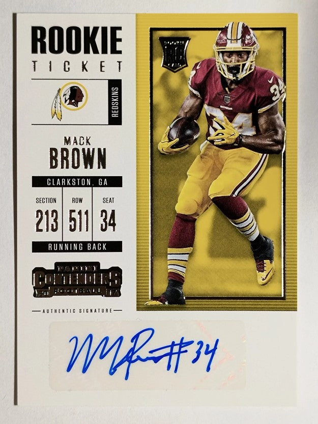 2017 Panini Contenders #299 Mack Brown AU RC