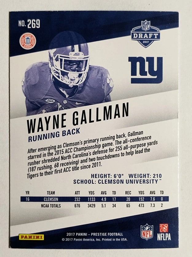 2017 Prestige Xtra Points Blue #269 Wayne Gallman