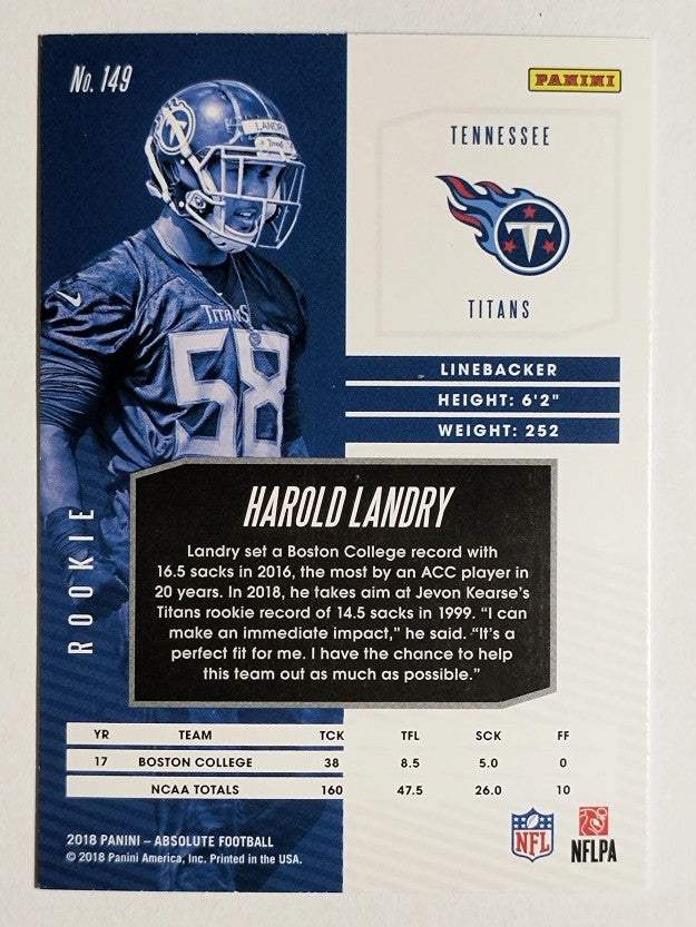 2018 Absolute #149 Harold Landry RC