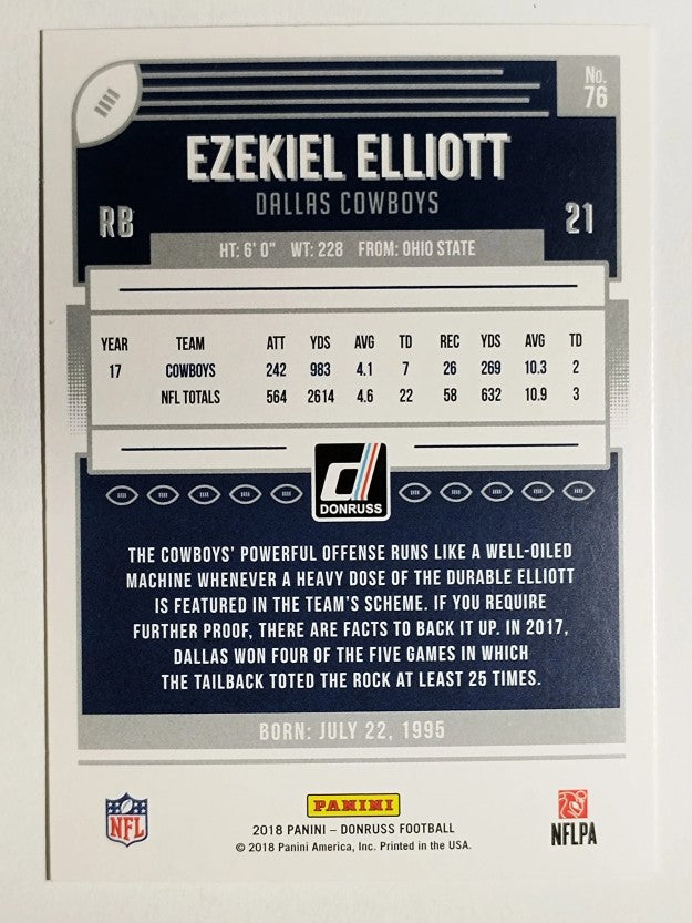 2018 Donruss #76 Ezekiel Elliott