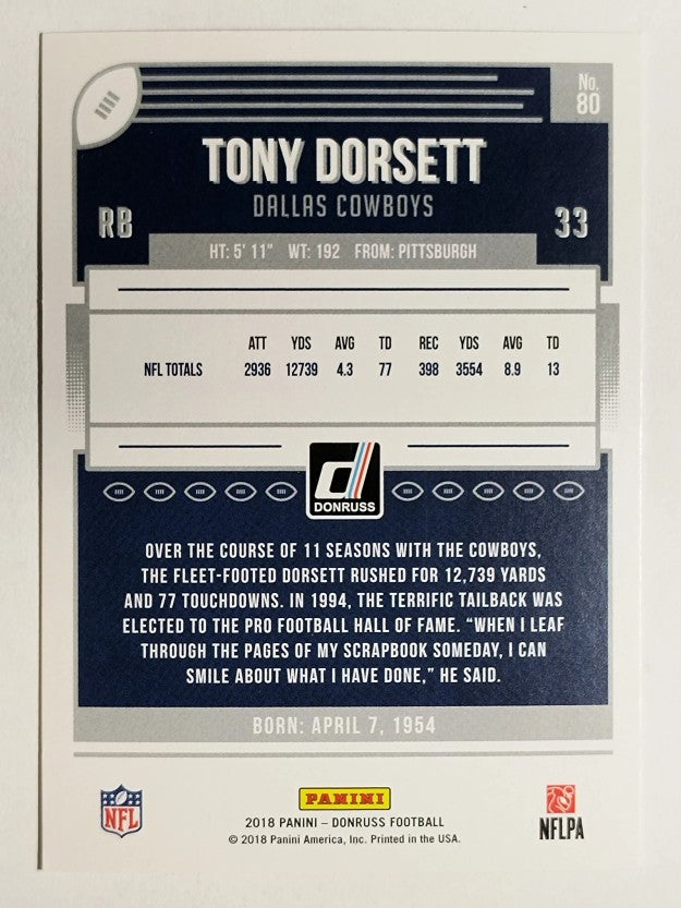 2018 Donruss Press Proof Red #80 Tony Dorsett