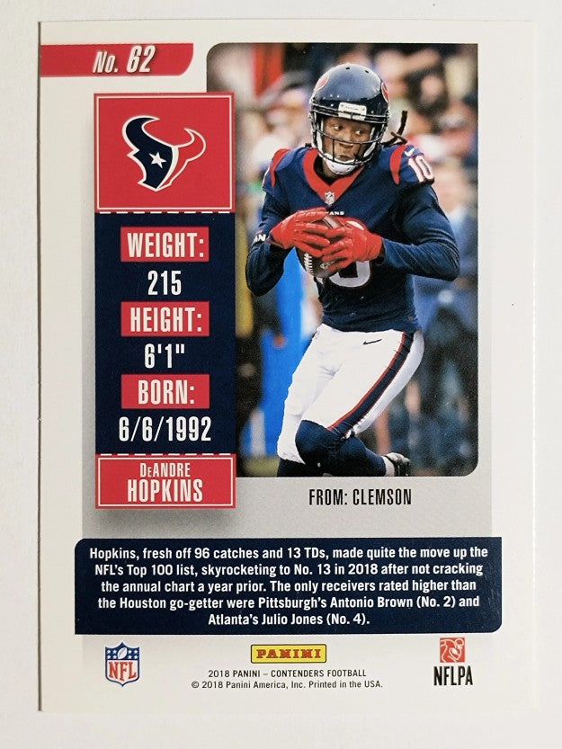 2018 Panini Contenders #62 DeAndre Hopkins