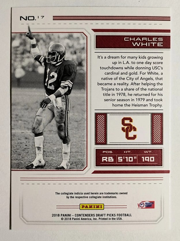 2018 Panini Contenders Draft Picks Draft Ticket Blue Foil #17 Charles White