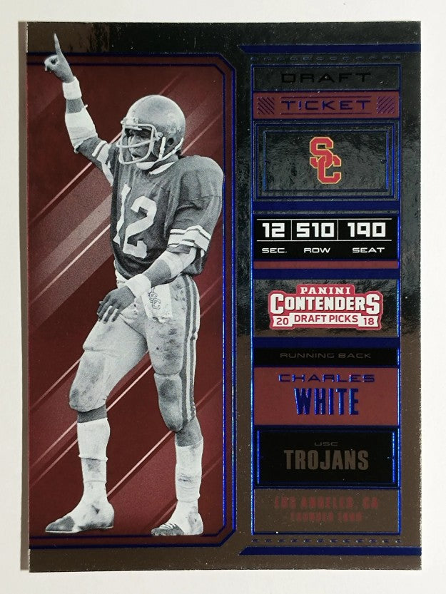 2018 Panini Contenders Draft Picks Draft Ticket Blue Foil #17 Charles White