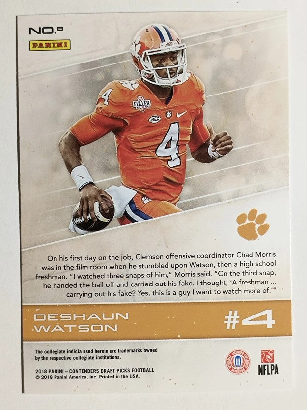 2018 Panini Contenders Draft Picks Old School Colors #8 Deshaun Watson