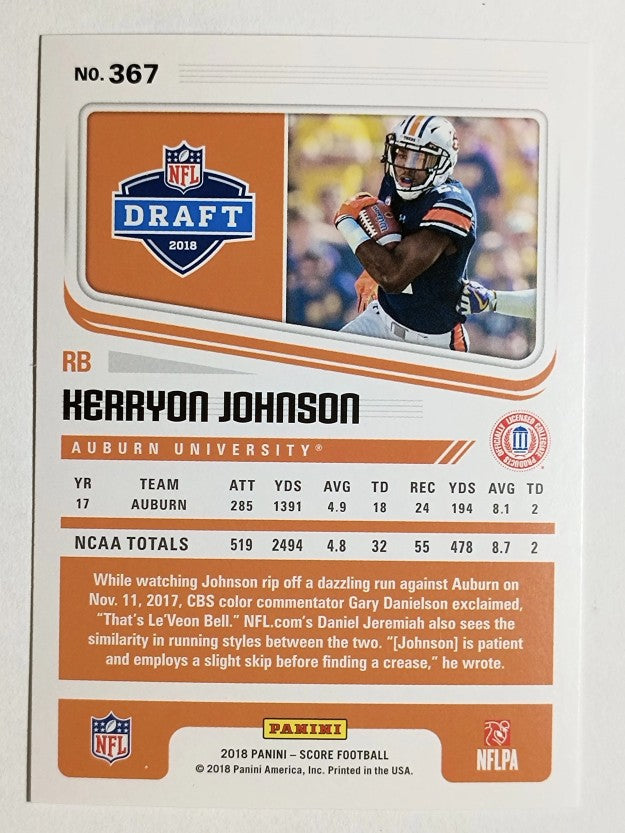 2018 Score #367 Kerryon Johnson RC