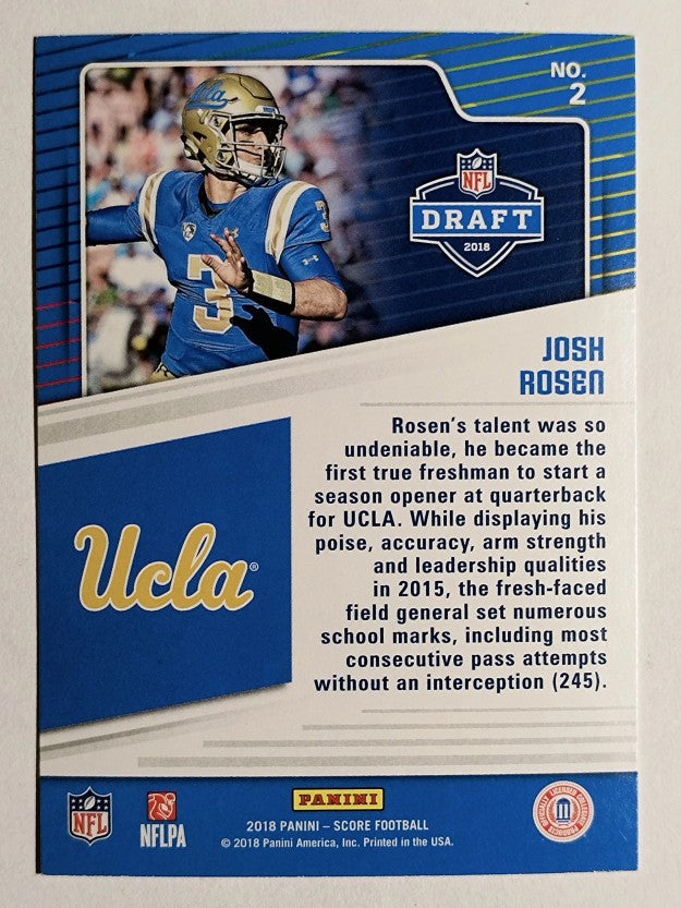 2018 Score NFL Draft #2 Josh Rosen