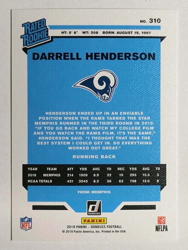 2019 Donruss Canvas #310 Darrell Henderson RR