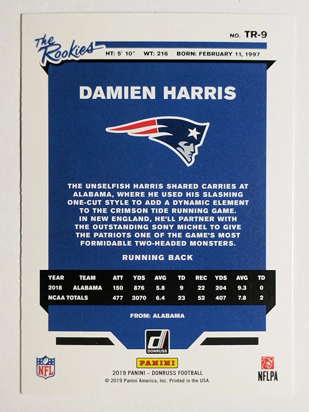 2019 Donruss The Rookies #9 Damien Harris (EXMT)