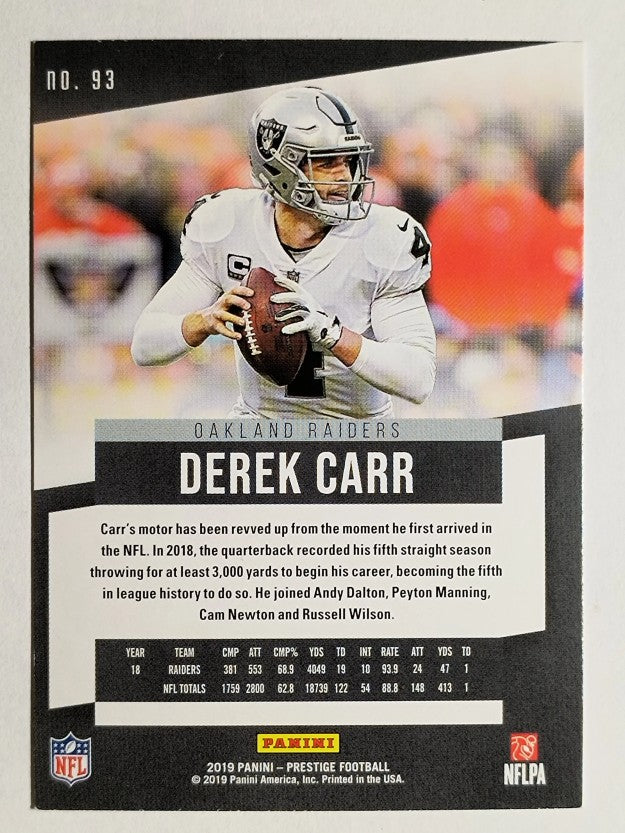 2019 Prestige #93 Derek Carr