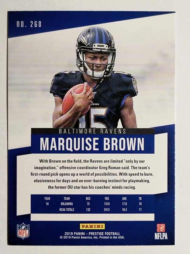 2019 Prestige #260 Marquise Brown RC