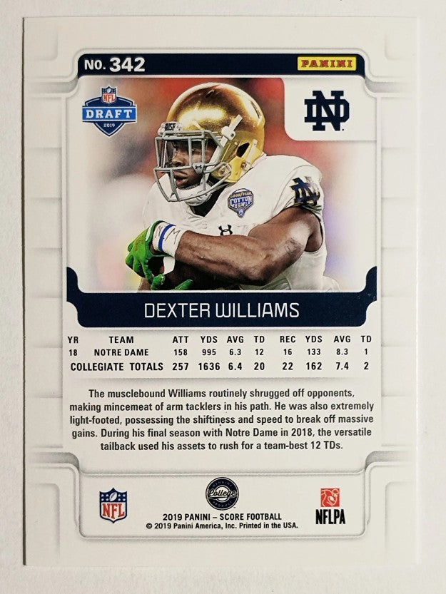 2019 Score #342 Dexter Williams RC