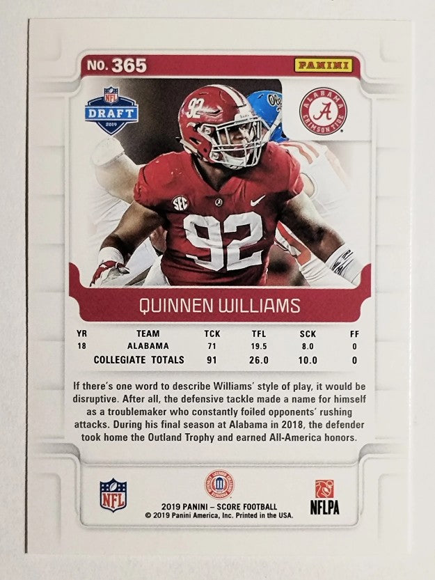 2019 Score #365 Quinnen Williams RC