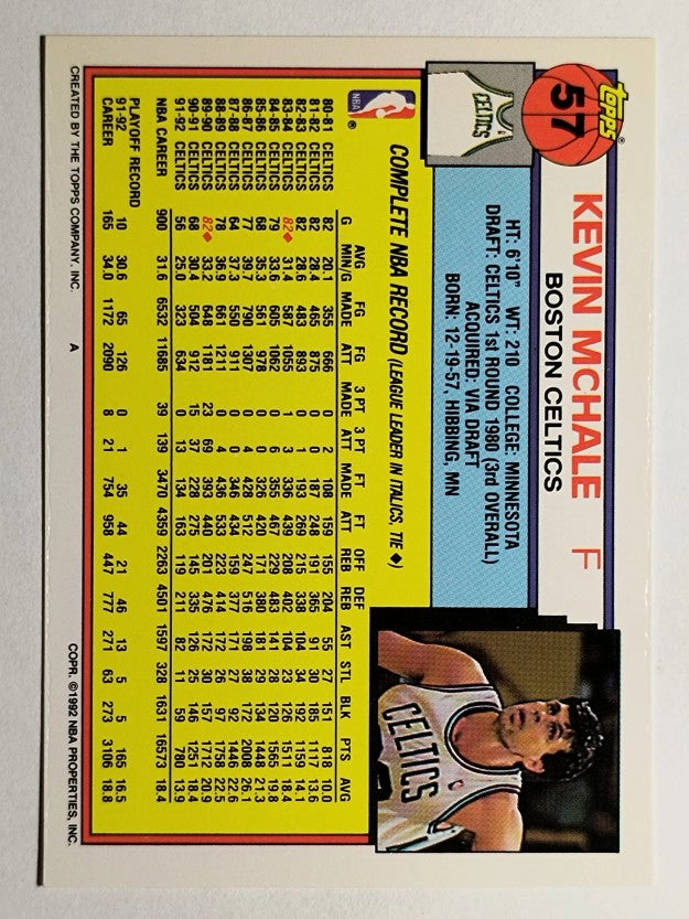 1992-93 Topps #57 Kevin McHale