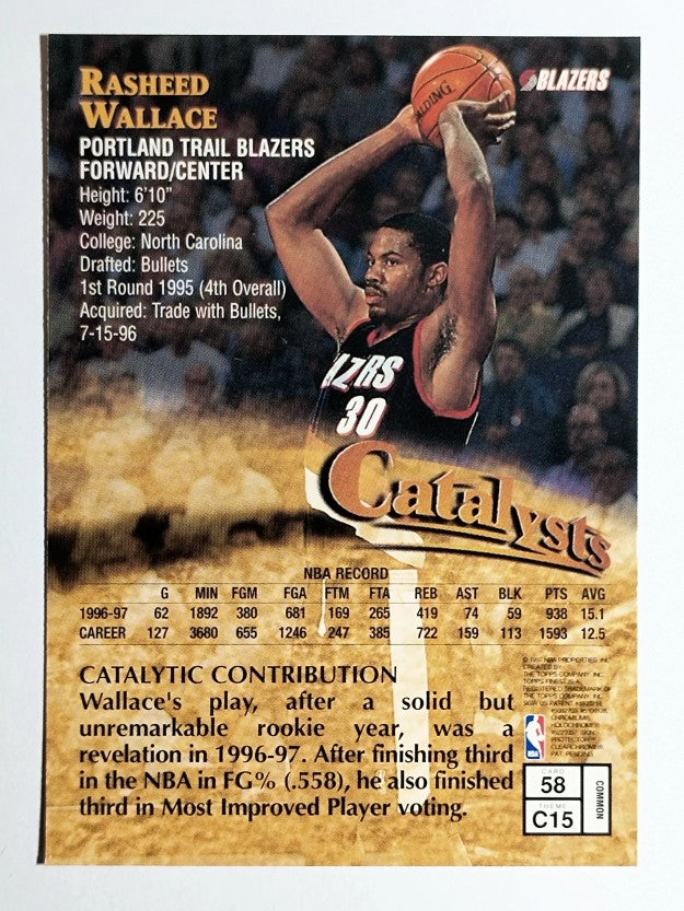 1997-98 Finest #58 Rasheed Wallace B