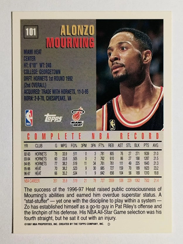 1997-98 Topps #101 Alonzo Mourning