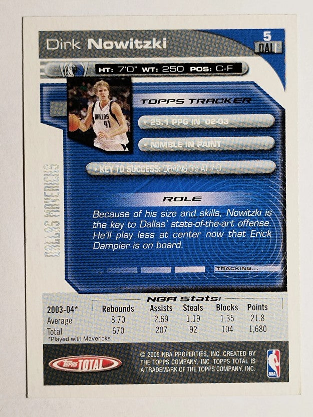 2004-05 Topps Total #5 Dirk Nowitzki