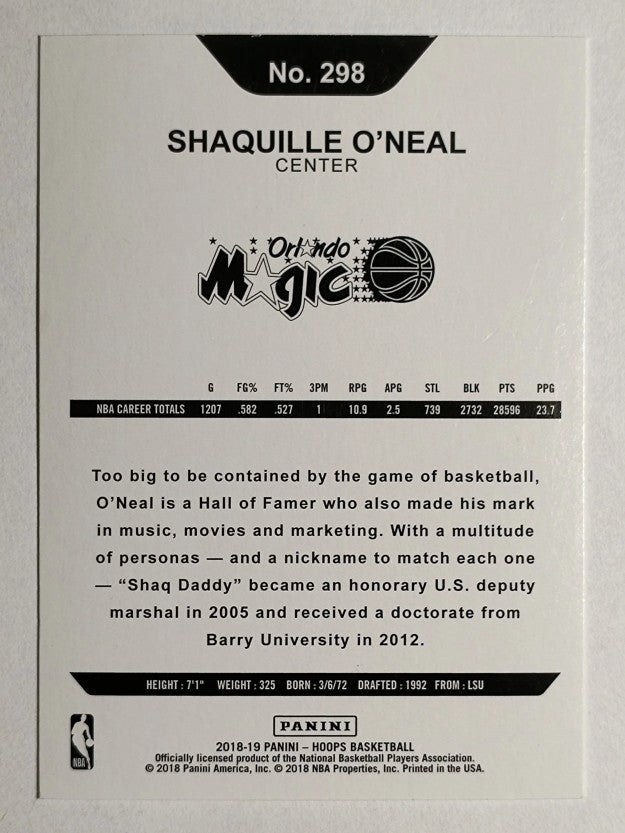 2018-19 Hoops #298 Shaquille O'Neal HT