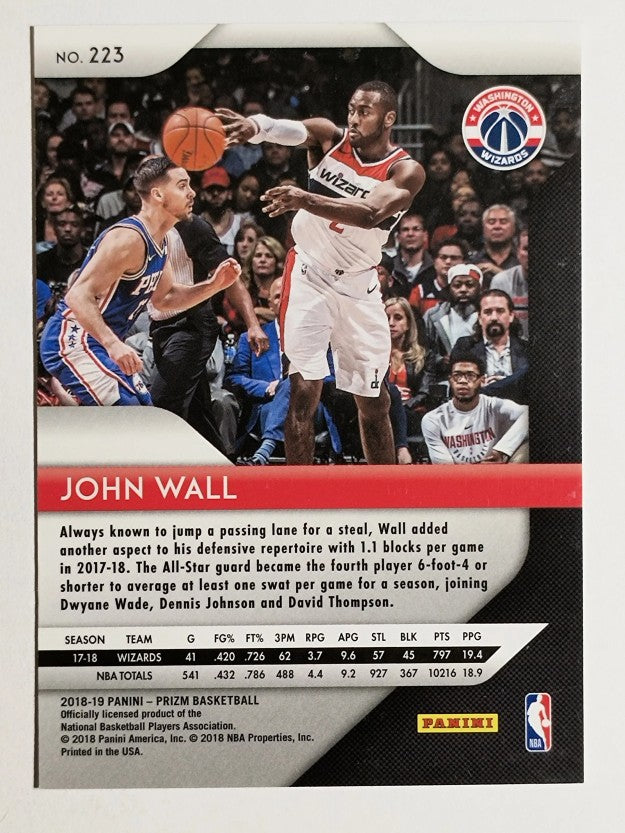 2018-19 Panini Prizm #223 John Wall