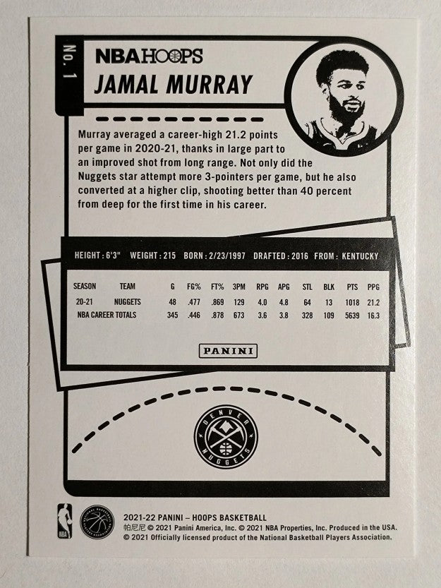 2021-22 Hoops #1 Jamal Murray