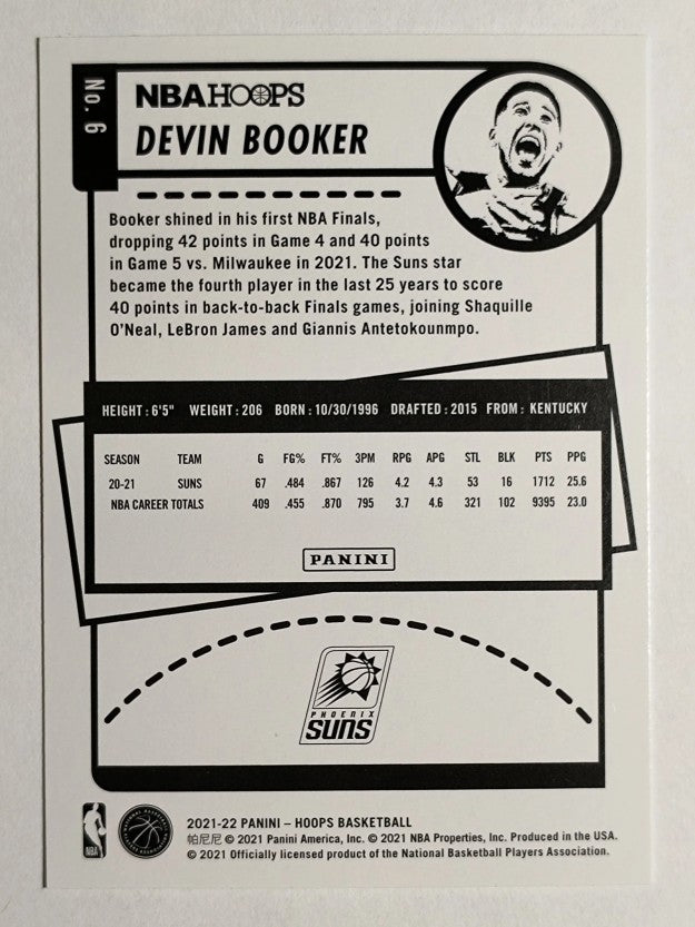 2021-22 Hoops #6 Devin Booker