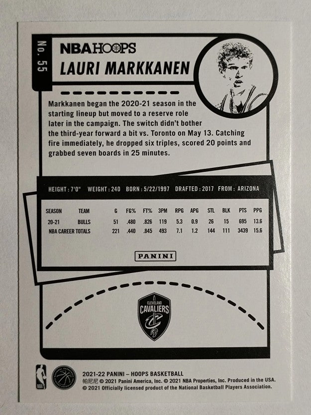 2021-22 Hoops #55 Lauri Markkanen
