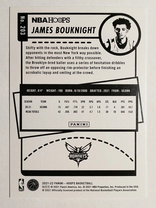 2021-22 Hoops #203 James Bouknight RC
