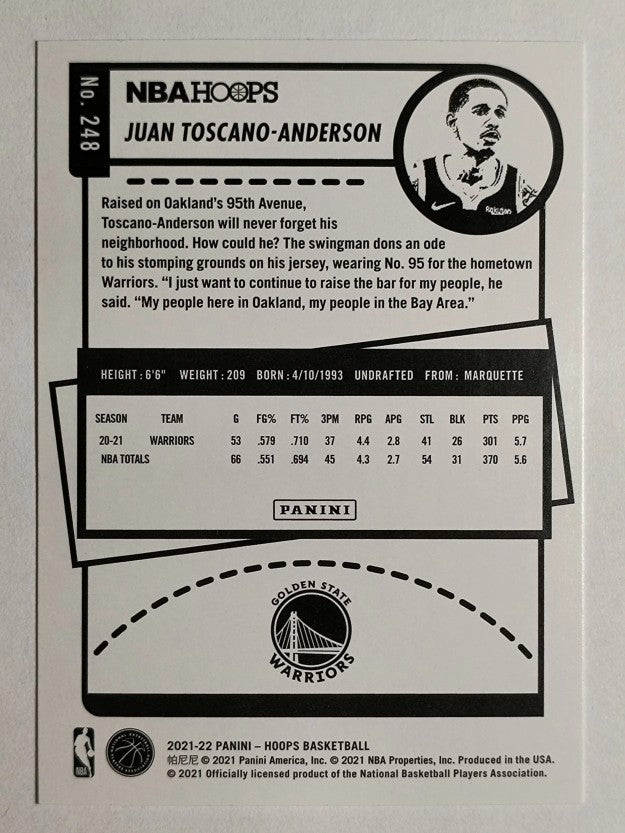2021-22 Hoops #248 Juan Toscano-Anderson RC