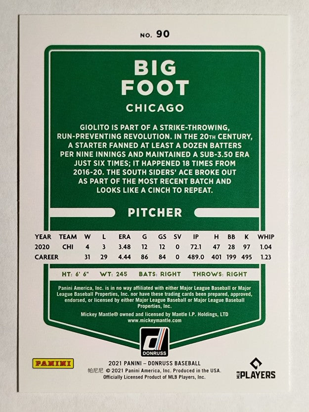2021 Donruss Variations #90 Lucas Giolito