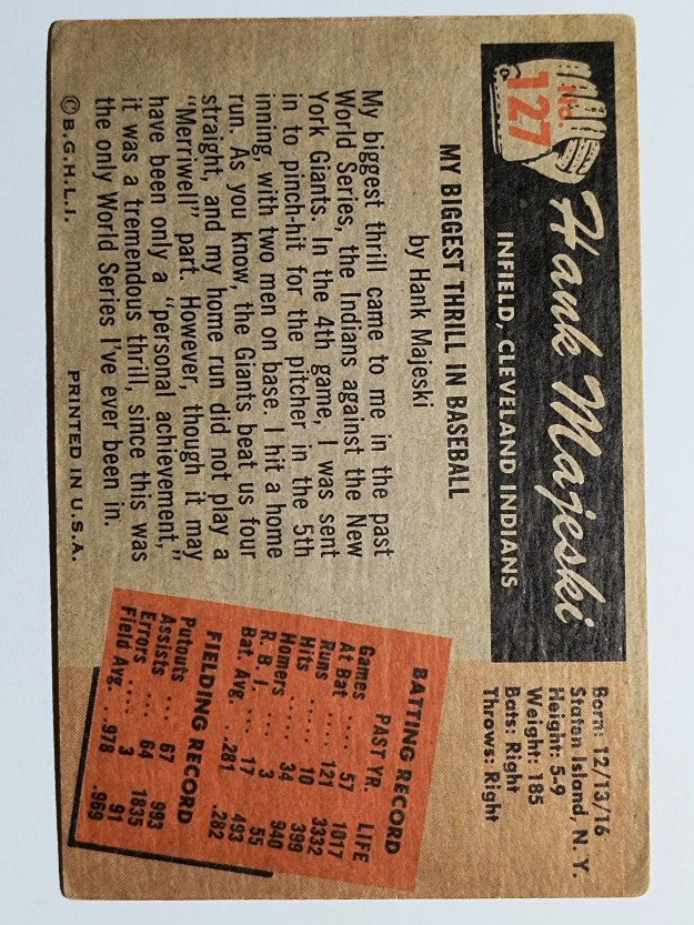 1955 Bowman #127 Hank Majeski (VG)