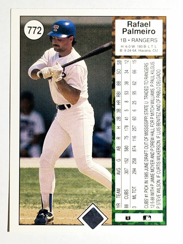 1989 Upper Deck #772 Rafael Palmeiro