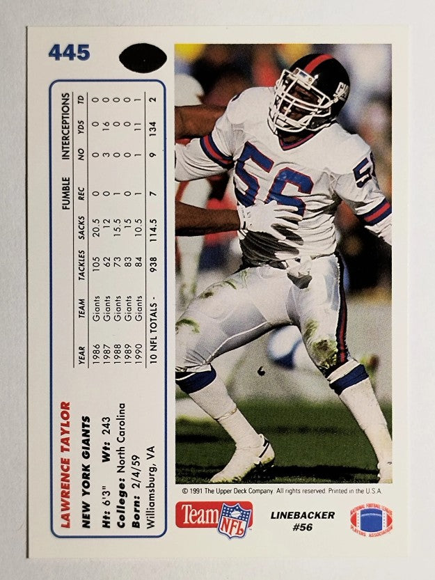 1991 Upper Deck #445 Lawrence Taylor