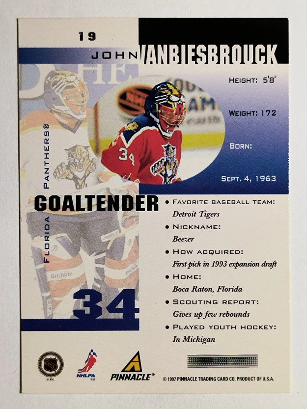 1997-98 Pinnacle Inside #19 John Vanbiesbrouck