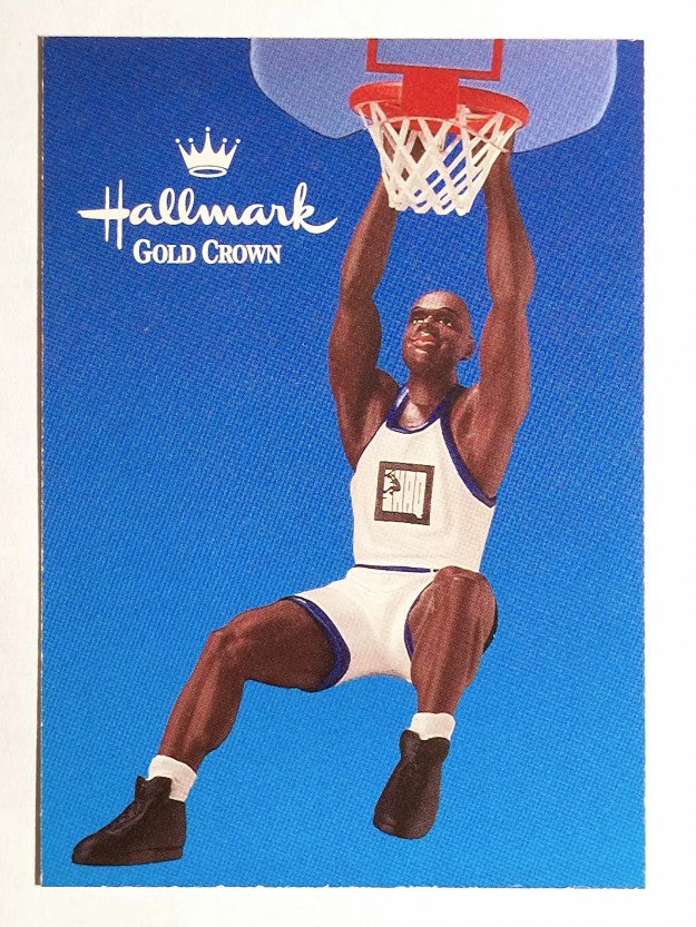1995 Classic Hallmark Gold Crown Ornament Ad Card #NNO Shaquille O'Neal