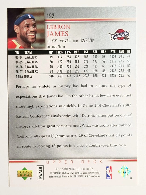 2007-08 Upper Deck #192 LeBron James