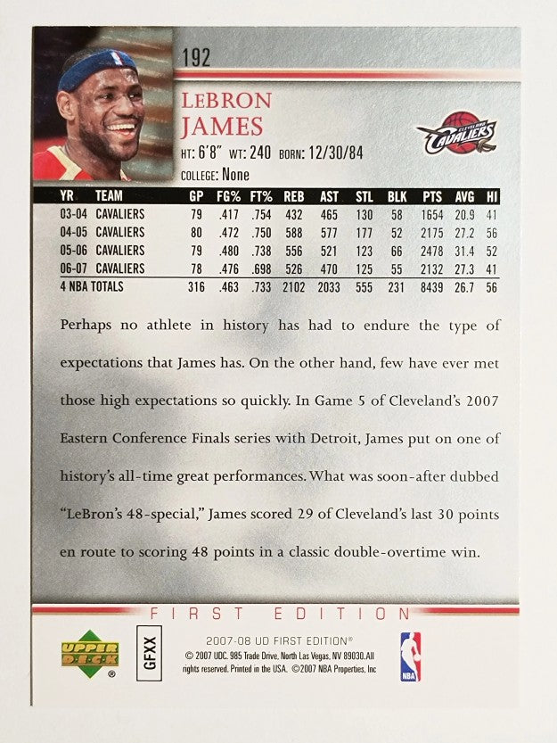 2007-08 Upper Deck First Edition #192 LeBron James